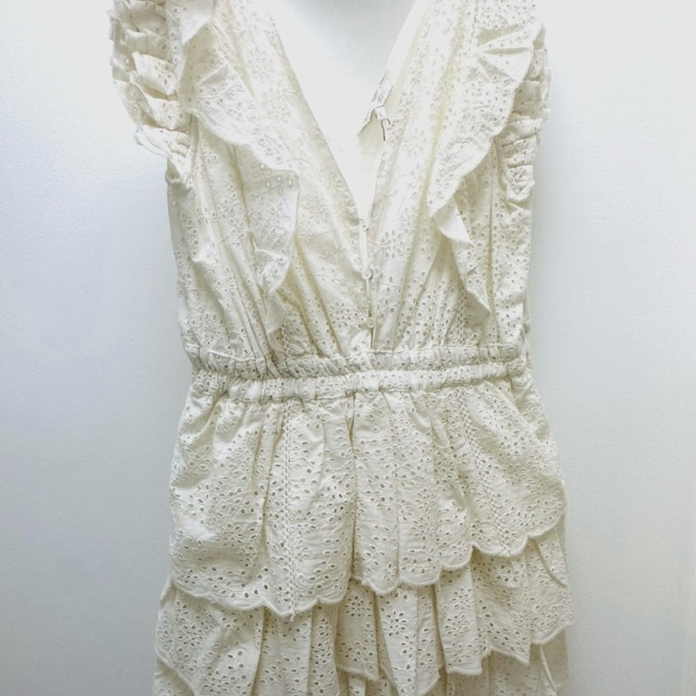 Chic White Ruffle Mini Dress - Picture 5 of 10